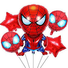 Spiderman Foil Balloons 5 pcs  Set MARVEL Themed Birthday Party Decoration
