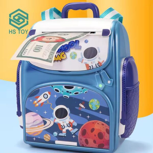 Electronic password Lock Fingerprint Plastic Backpack Digital Piggy Bank Coin Box ATM savings Money Bank For Kids - Image 3