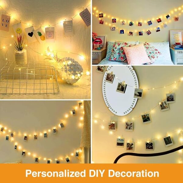 Colorful Peg Clip Christmas Photo Clip Fairy Lights Wedding Birthday Children Decoration Led Light Strings - Image 2