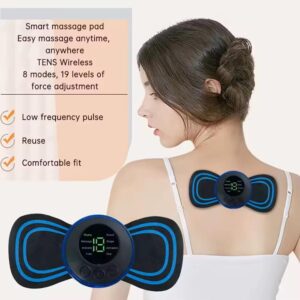 Portable Mini Massager Electric Physical Therapy Tens Unit EMS Cervical Massage Soothing Pain Body Massager Patch