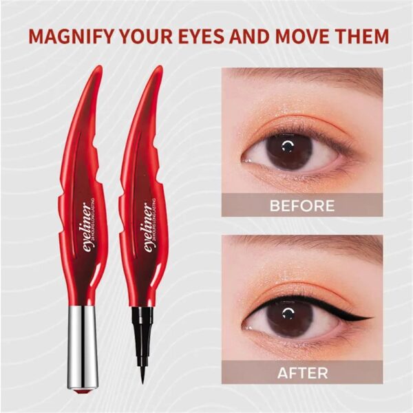 Simi,Abz, Waterproof 24 Hours Long Lasting Feather Eyeliner, Black, 2 ml - Image 2