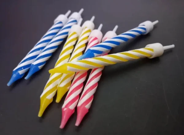 Colourful Spiral Birthday Candles with Holders - Image 2