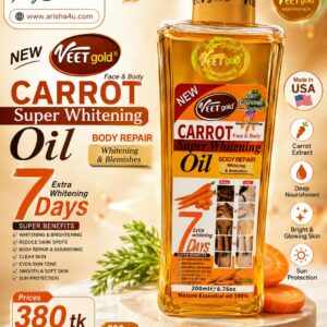 Veet Gold Carrot Super Whitening Oil. 200ml